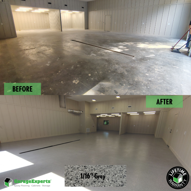 Residential Man Cave Shop Epoxy Flooring in Tulsa, Ok