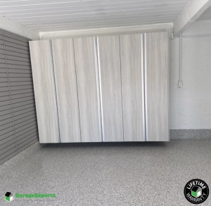 Residential Polyaspartic And Epoxy Flooring and Cabinet Storage Solution in Jupiter, Fl