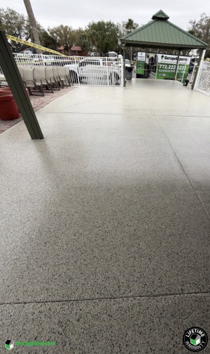 Commercial Patio Polyaspartic And Epoxy Flooring in Okeechobee, Fl