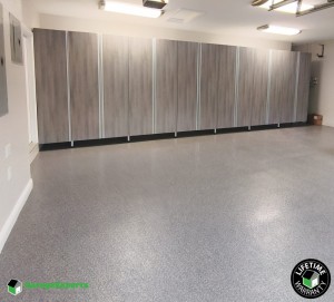 Residential Garage Epoxy Flooring and Cabinet Storage Solution in Plantation, Fl