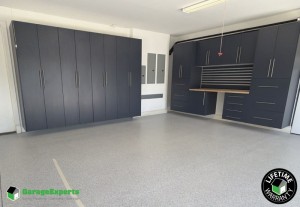 Residential Polyaspartic And Epoxy Flooring and Cabinet Storage Solution in Jupiter, Fl
