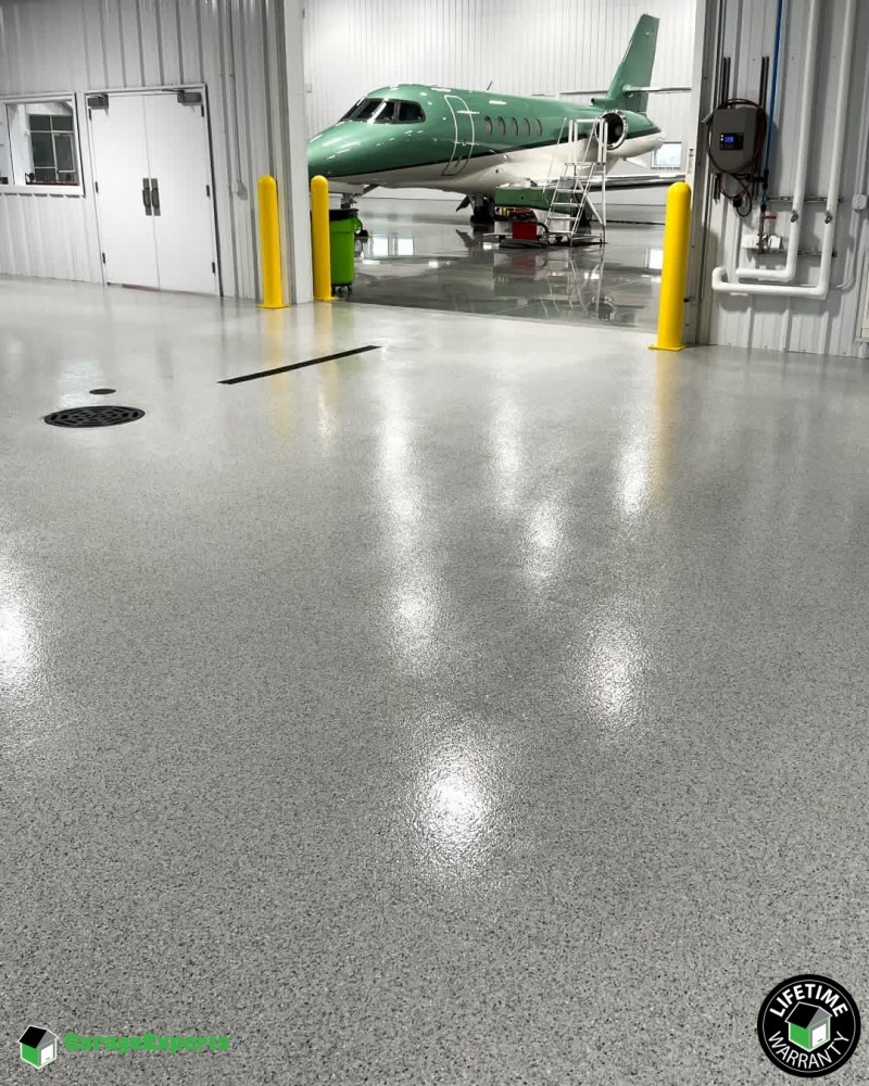 Residential Hangar Epoxy Flooring in Sugar Grove, Il Image