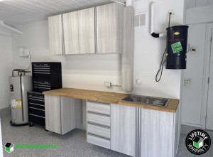 Residential Polyaspartic And Epoxy Flooring and Cabinet Storage Solution in Jupiter, Fl