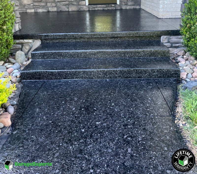 Residential Front Porch Epoxy Flooring in Saddlebrooke, Mo
