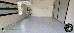 Residential Garage Epoxy Flooring and Cabinet Storage Solution in Powell, Ohio