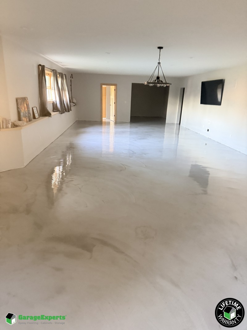 Residential Basement Epoxy Flooring in Bristol, Il