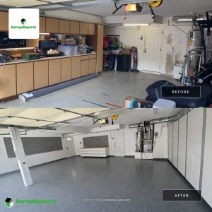 Residential Garage Epoxy Flooring and Cabinet Storage Solution in Laguna Hills, California
