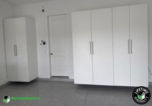 Residential Custom Epoxy Flooring and Cabinet Storage Solution in Port Saint Lucie Tradition, Fl