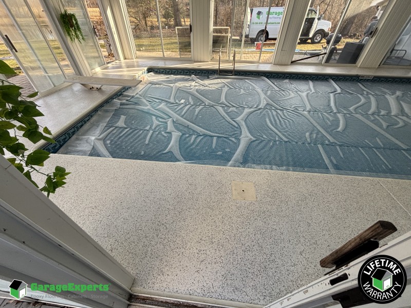 Residential Pool Deck Epoxy Flooring in Crete, Illinois Image