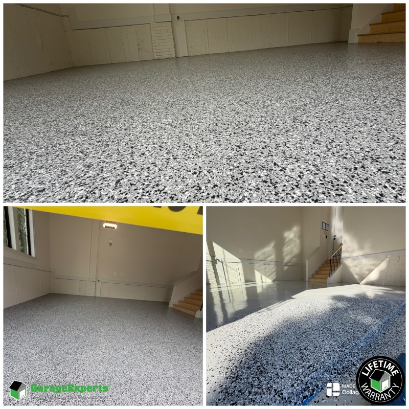 Residential Garage Floor Tuxedo Color Epoxy Flooring in Arlington, Va Image