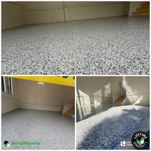 Residential Garage Floor Tuxedo Color Epoxy Flooring in Arlington, Va