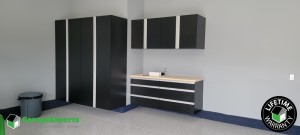 Residential Garage Epoxy Flooring and Cabinet Storage Solution in New Albany, Ohio