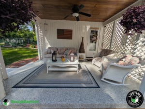 Residential Back Patio Epoxy Flooring in Bluefield, Virginia