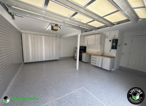 Residential Polyaspartic And Epoxy Flooring and Cabinet Storage Solution in Jupiter, Fl