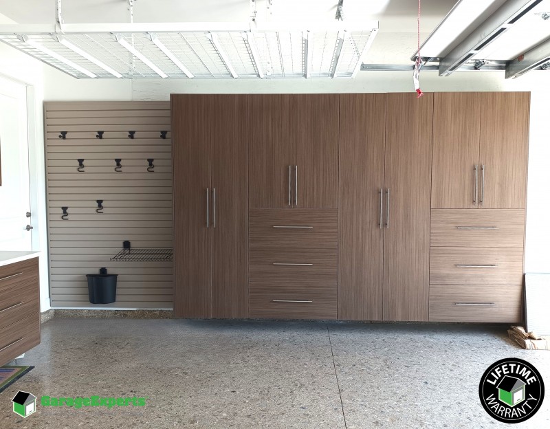 Residential Garage Epoxy Flooring and Cabinet Storage Solution in Boca Raton, Fl
