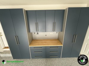 Residential Garage Epoxy Flooring and Cabinet Storage Solution in Geneva, Il