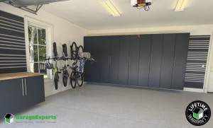 Residential Polyaspartic And Epoxy Flooring and Cabinet Storage Solution in Jupiter, Fl