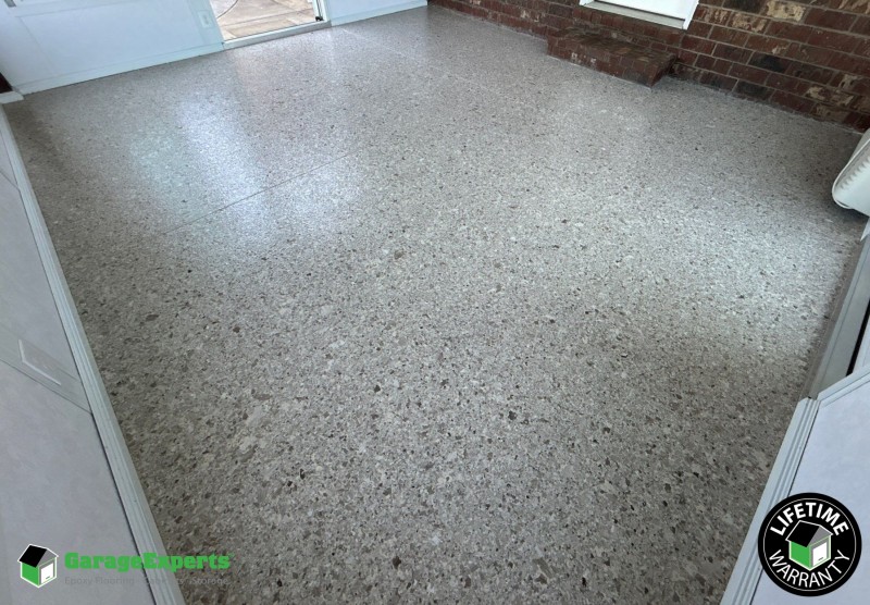 Residential Sunroom Epoxy Flooring in Aurora, Mo Image