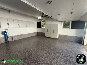 Residential Garage Epoxy Flooring and Cabinet Storage Solution in Williamsburg, Virginia