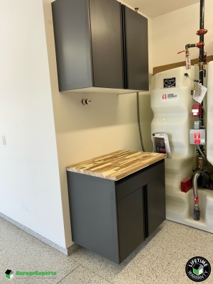 Residential Garage Epoxy Flooring and Cabinet Storage Solution in Pleasent Grove, Utah