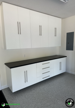 Residential Garage Epoxy Flooring and Cabinet Storage Solution in Wilmington, Nc