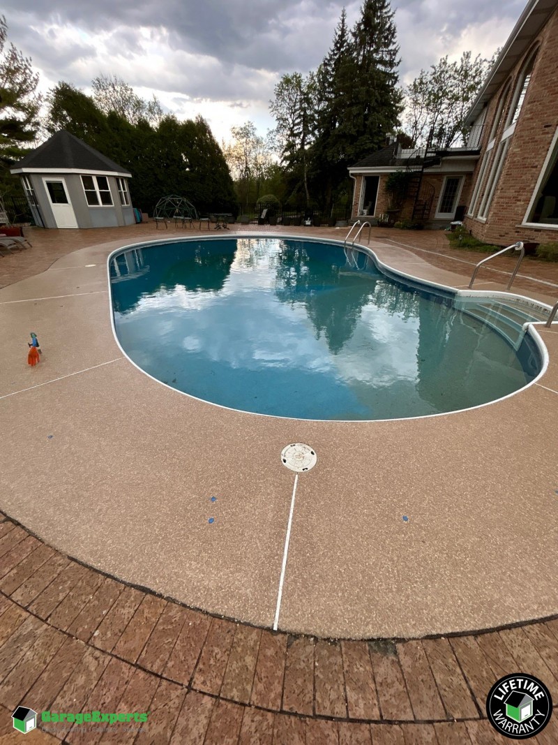 Residential Pool Deck Epoxy Flooring in Wayne, Il Image