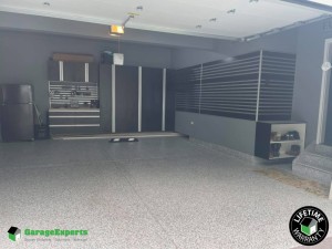 Residential Garag Epoxy Flooring and Cabinet Storage Solution in Campton Hills, Il