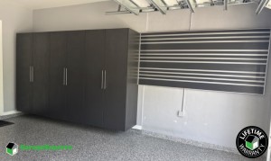 Residential Polyaspartic And Epoxy Flooring and Cabinet Storage Solution in West Palm Beach, Fl