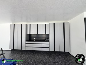 Residential Garage Epoxy Flooring and Cabinet Storage Solution in Arlington, Texas