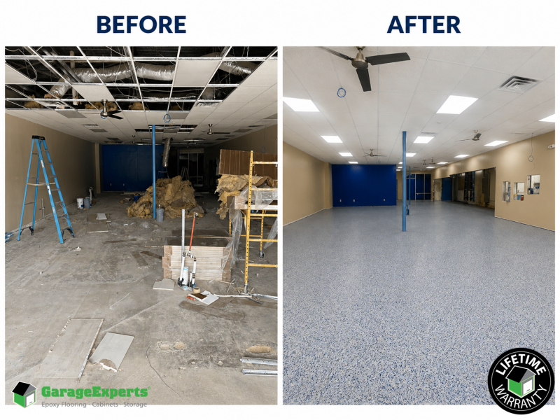 Commercial Store Front Epoxy Flooring in Denton, Tx
